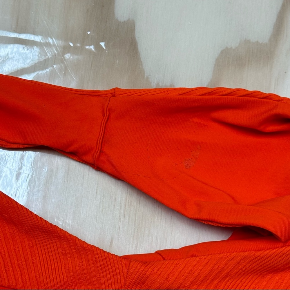 L*Space Vibrant Orange Ribbed 2 Piece Swimsuit - Picture 8 of 9